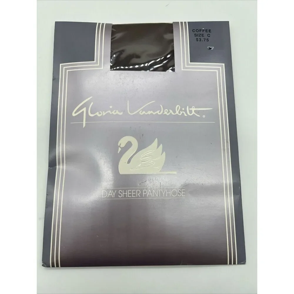 Vintage Gloria Vanderbilt Day Sheer Pantyhose Size C Coffee 100% Nylon